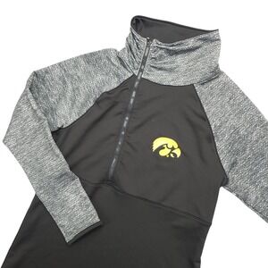 Iowa Hawkeyes Shirt Womens Medium Black NCAA Football Under Armour 1/4 Zip